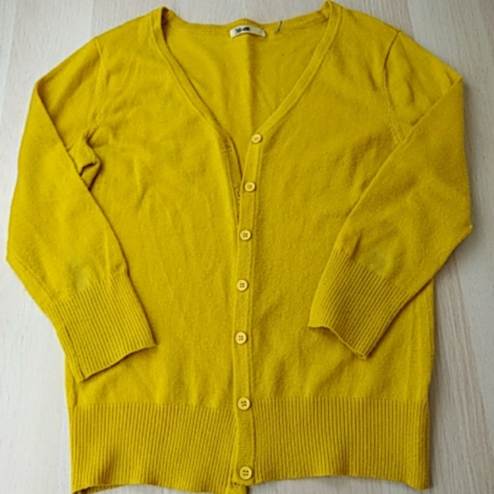 Modcloth 3/4 Yellow Cardigan